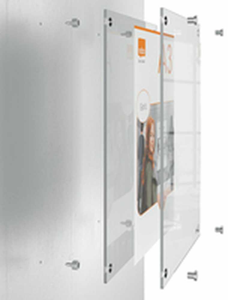 Nobo Premium Plus A4 skaidrus akrilinis sieninis plakato rėmas, 297 x 210 mm, akrilinis, horizontaliai/vertikaliai, fiksuotas