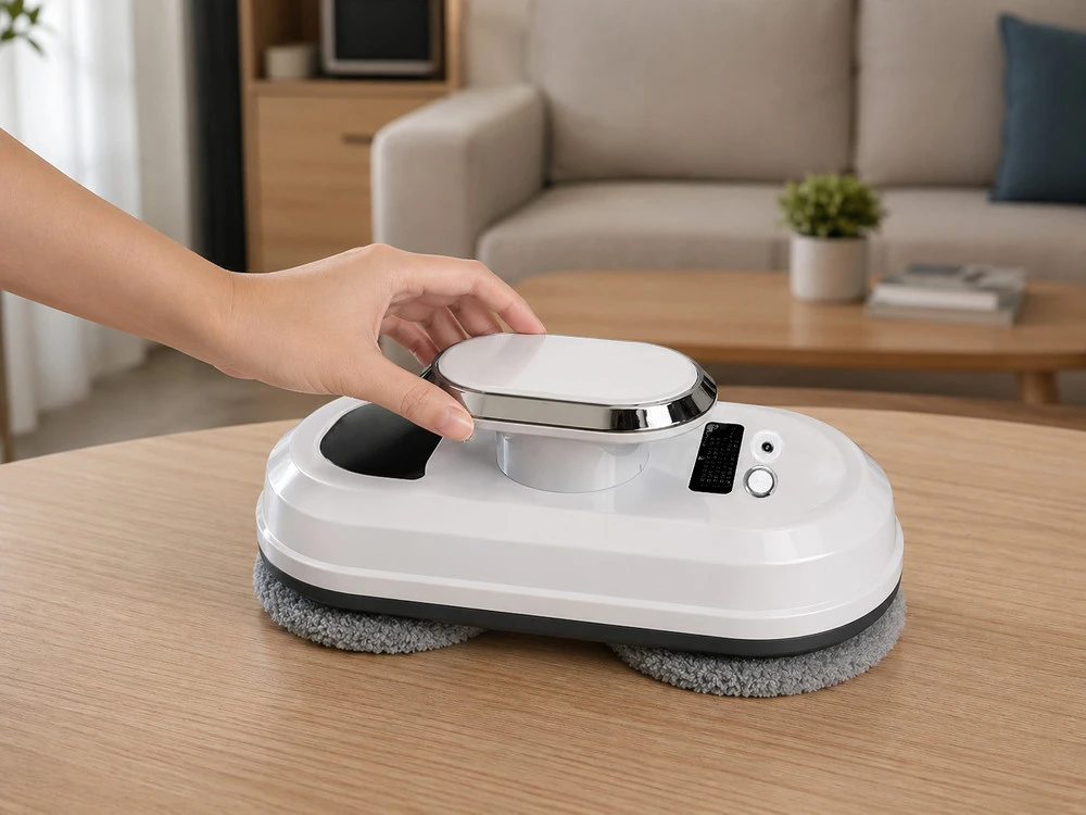 Baltas langų valymo robotas su nuotolinio valdymo pultu 72 W
