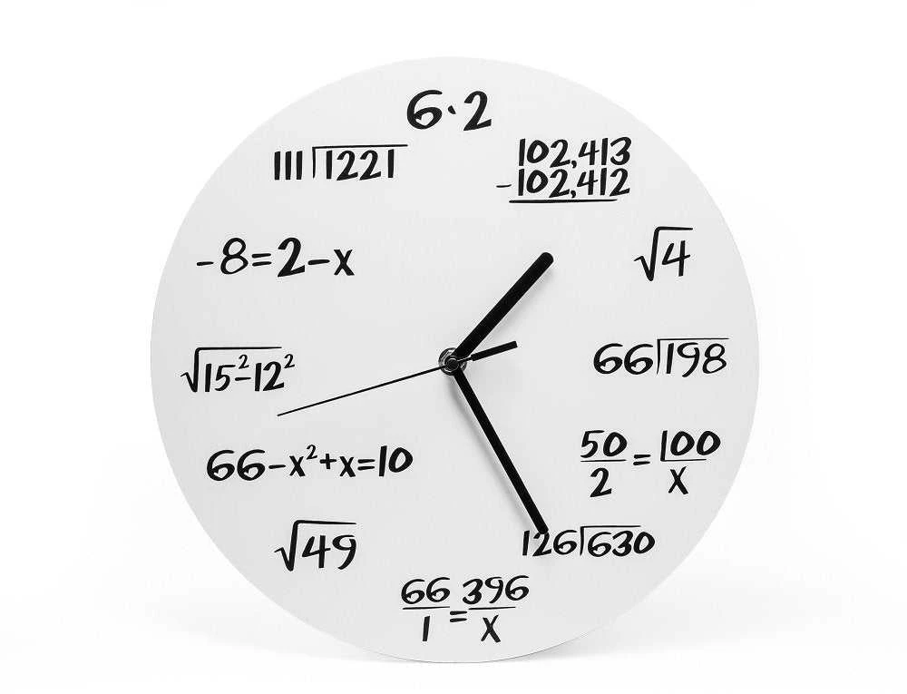 Upominkarnia Klasikinis baltas universalus matematinis laikrodis