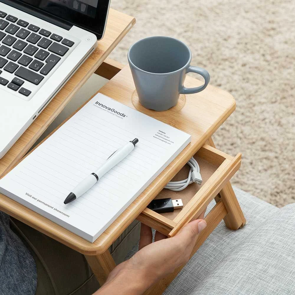 Bambukinis sulankstomas šoninis stalas Lapwood InnovaGoods
