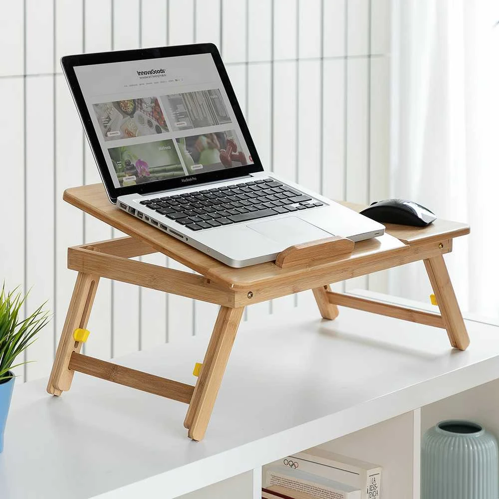 Bambukinis sulankstomas šoninis stalas Lapwood InnovaGoods