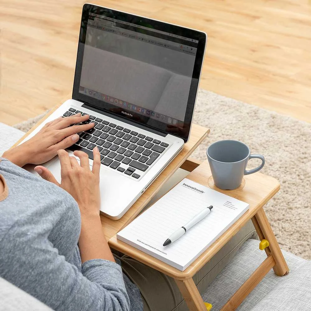 Bambukinis sulankstomas šoninis stalas Lapwood InnovaGoods