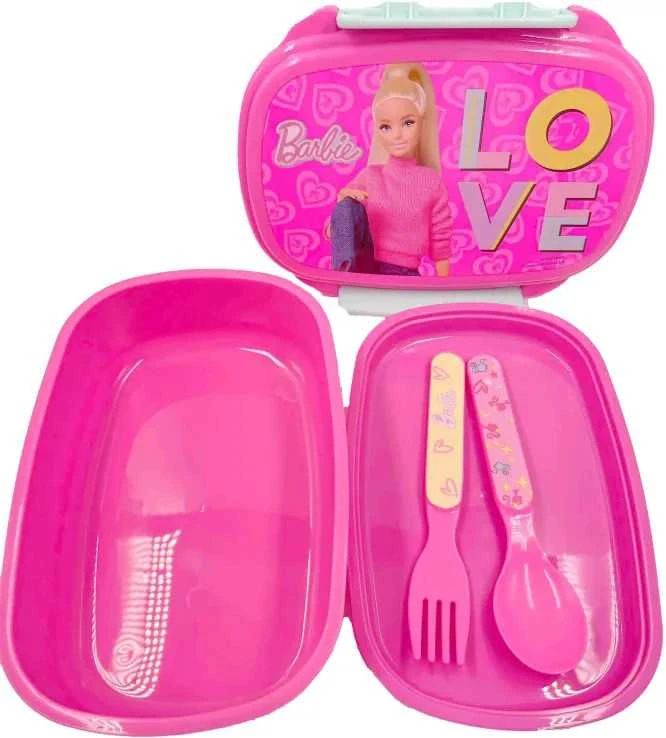 Barbie Love sumuštinių dėžutė + stalo įrankių rinkinys
