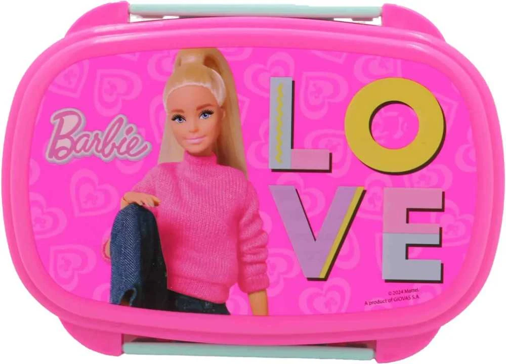 Barbie Love sumuštinių dėžutė + stalo įrankių rinkinys