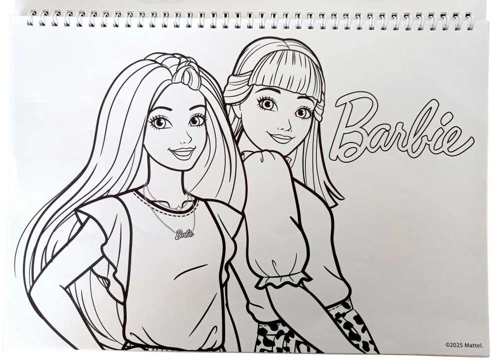 Barbie Paints A/4 spiralinė eskizų knygelė su 40 puslapių ir lipdukais
