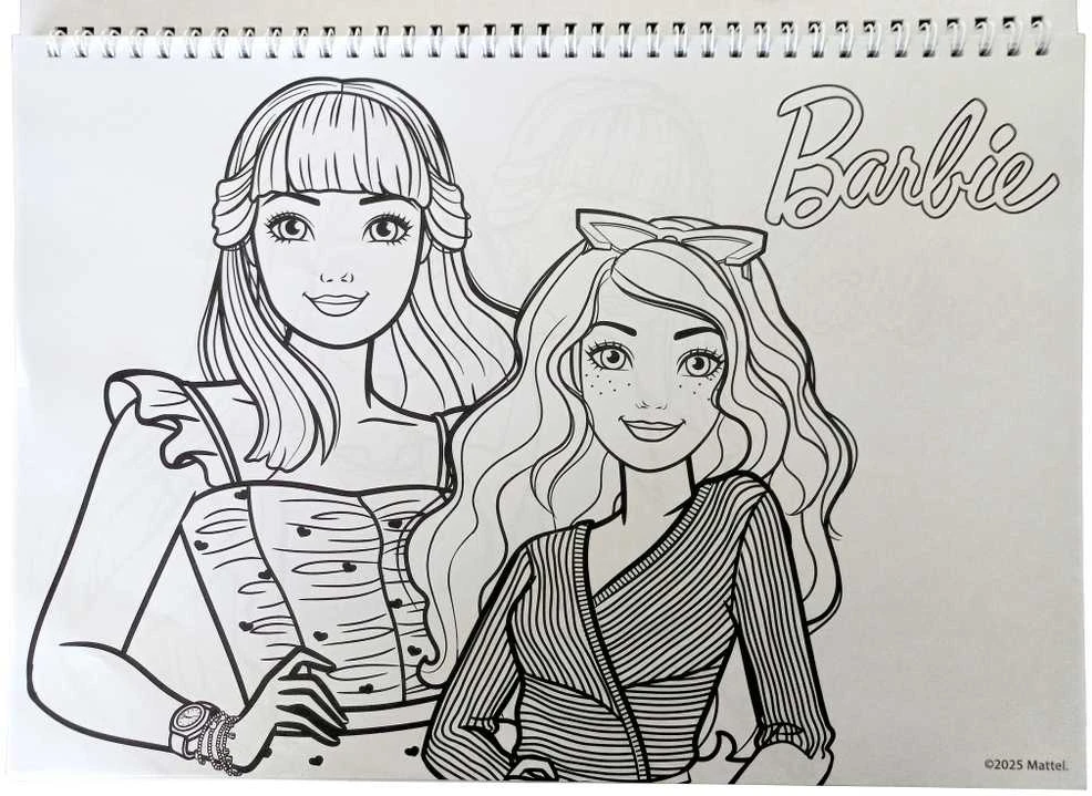 Barbie Paints A/4 spiralinė eskizų knygelė su 40 puslapių ir lipdukais