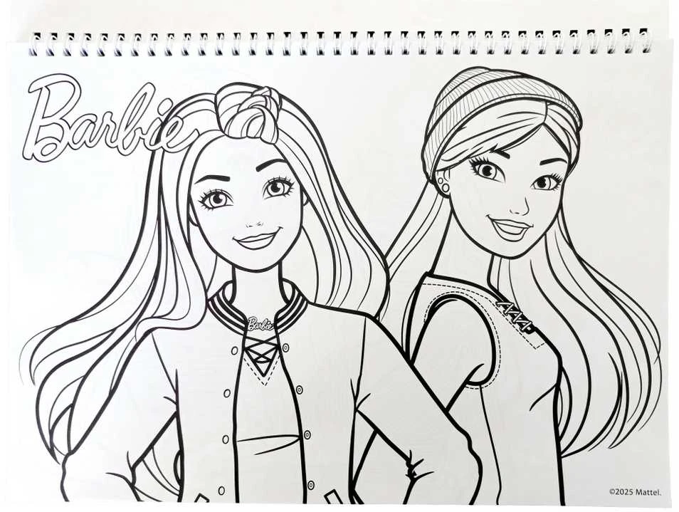 Barbie Paints A/4 spiralinė eskizų knygelė su 40 puslapių ir lipdukais