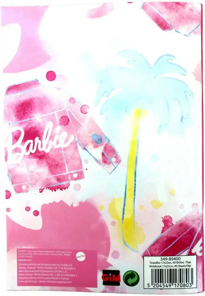 Barbie Paints B/5 linijinis sąsiuvinis 40 lapų
