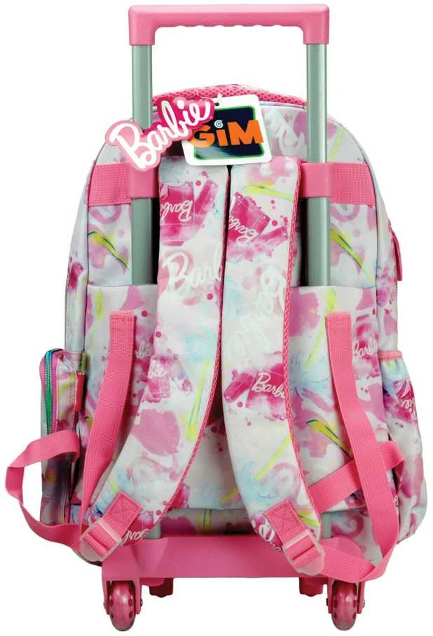 Barbie Paints mokyklinė kuprinė su riedėjimo funkcija, 46 cm