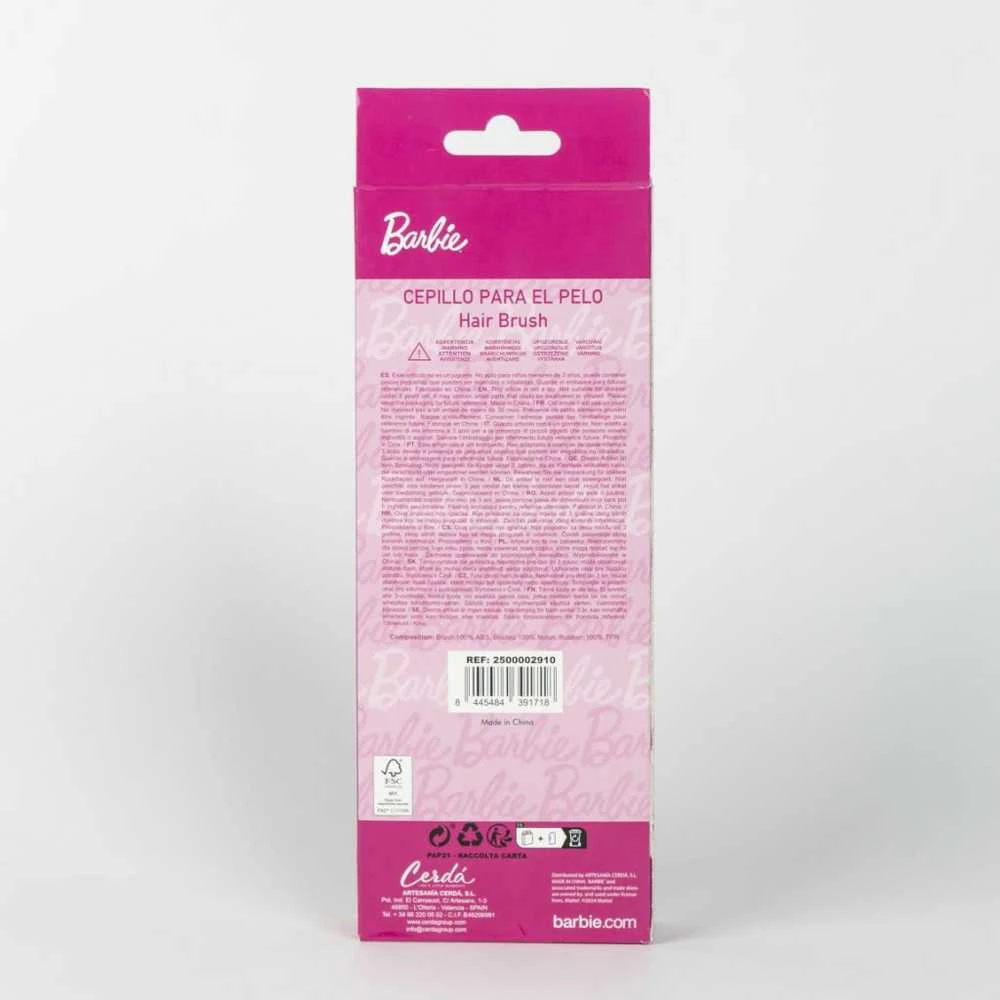 Cerdá Barbie rožinis akmeninis plaukų šepetys 22 cm