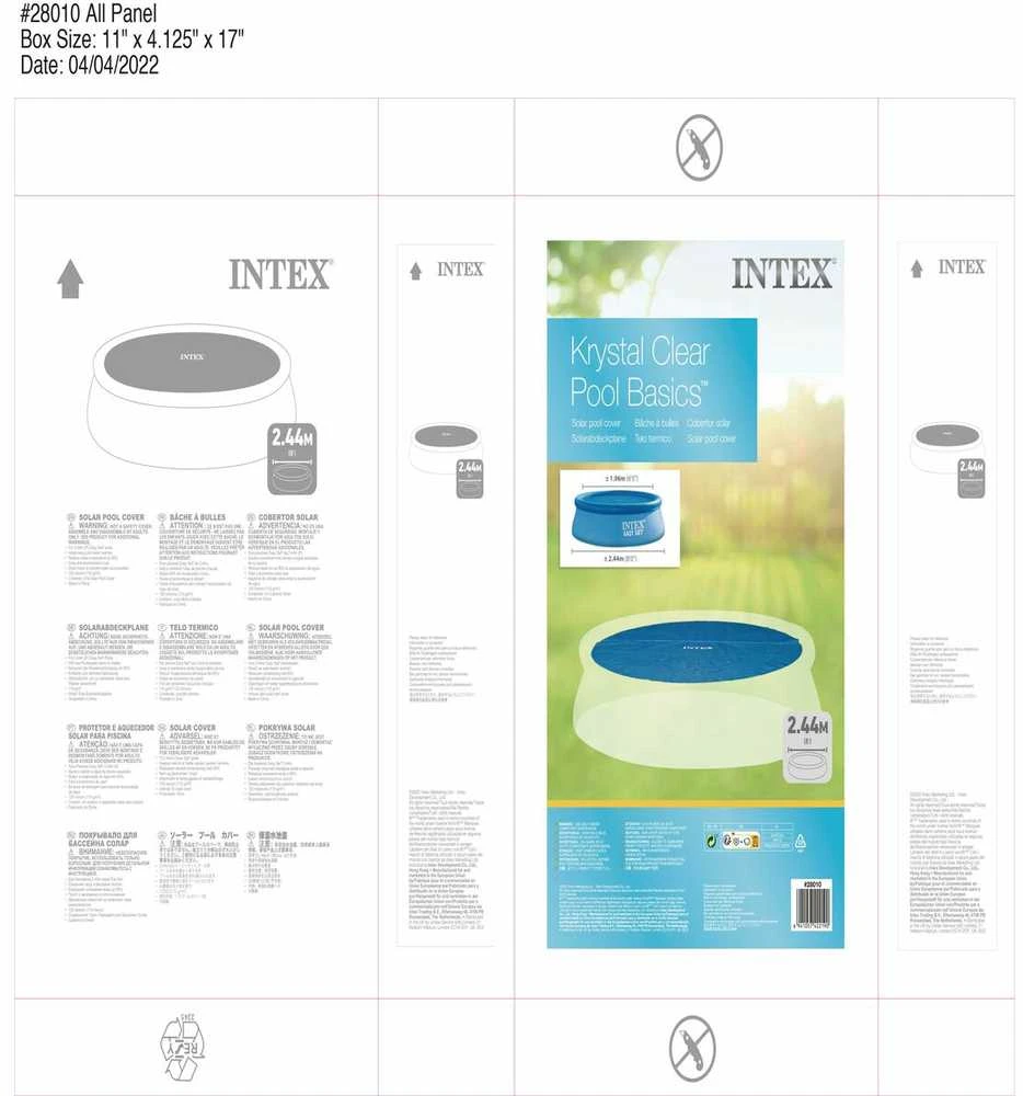 Telone Intex Baseino uždangalas, mėlynas, 206cm, polietilenas