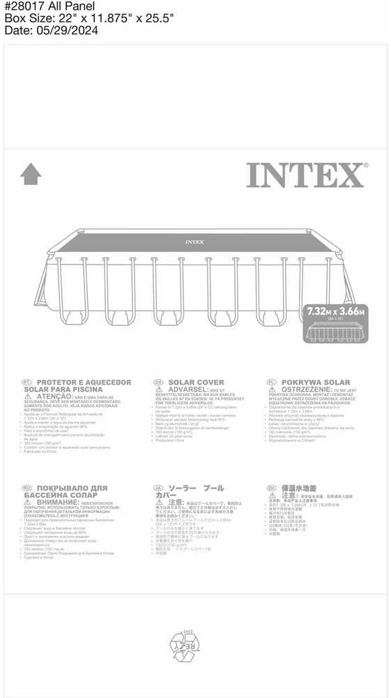 Intex Baseino uždangalas, mėlynas, 716x346cm, polietilenas