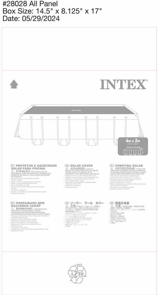 Intex Baseino uždangalas, mėlynas, 378x186cm, polietilenas