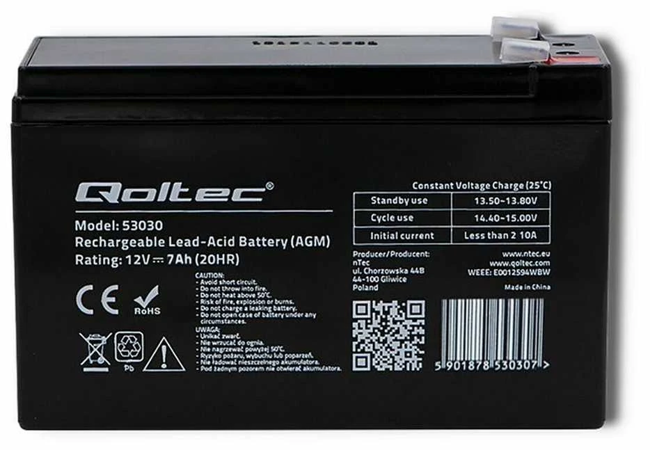 QOLTEC 53031 gelio baterija 12V 9Ah max.90A AGM