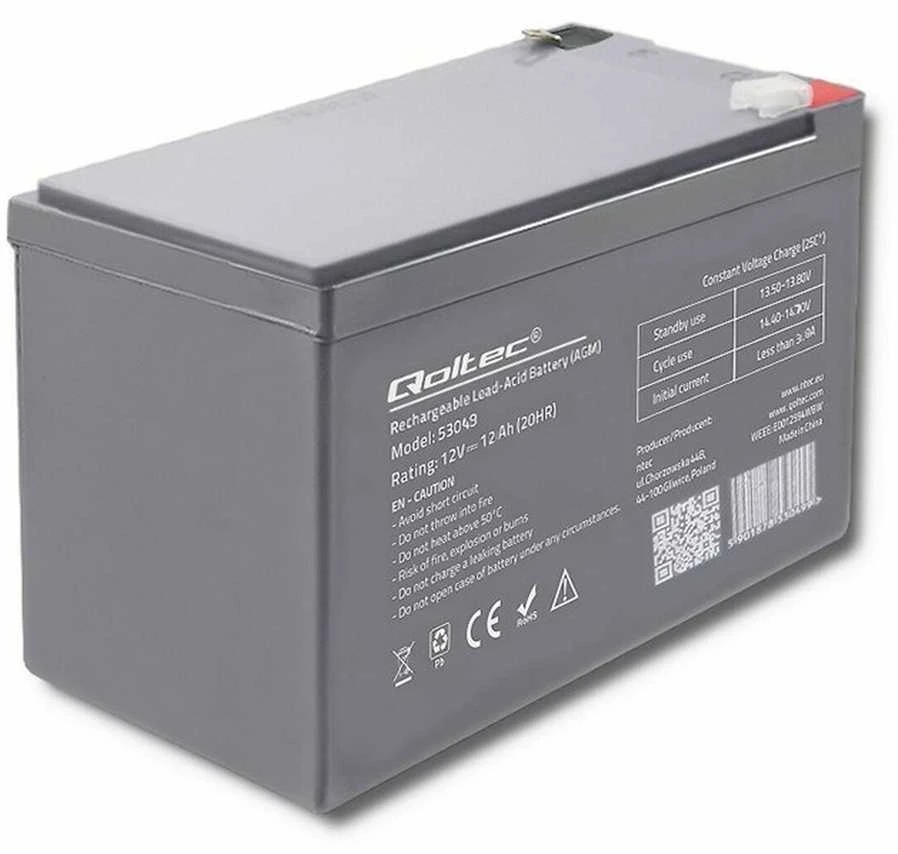 QOLTEC AGM baterija 12V 12Ah