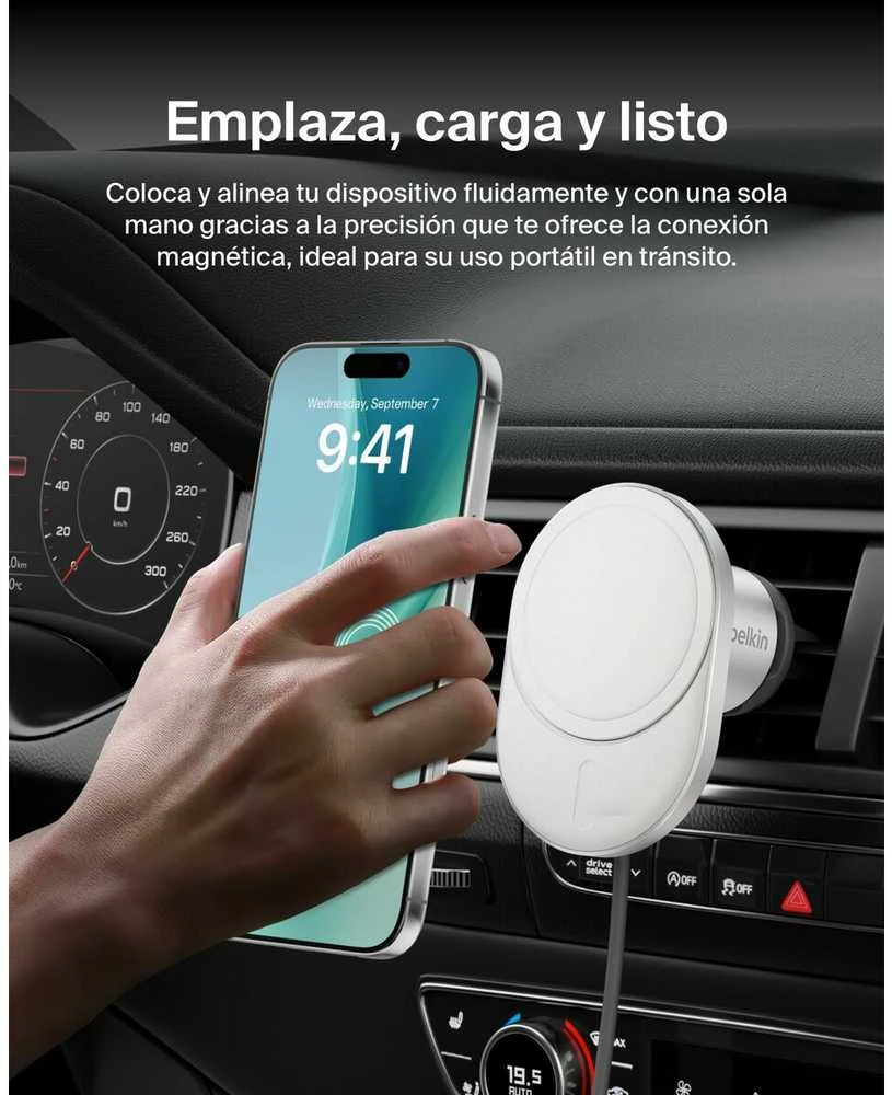 Belkin Qi2.0, 15W, maitinimo šaltinis 20W, pilka