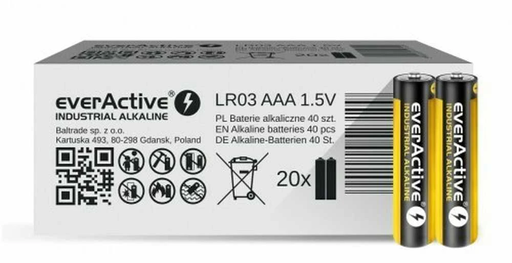 Šarminės Baterijos - everActive Industrial AAA / LR03 40 Vienetų