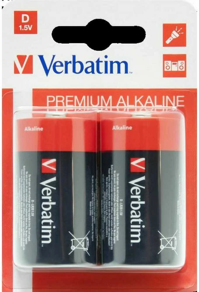 Verbatim D tipo alkaline baterijos, 2 vnt. pakuotėje