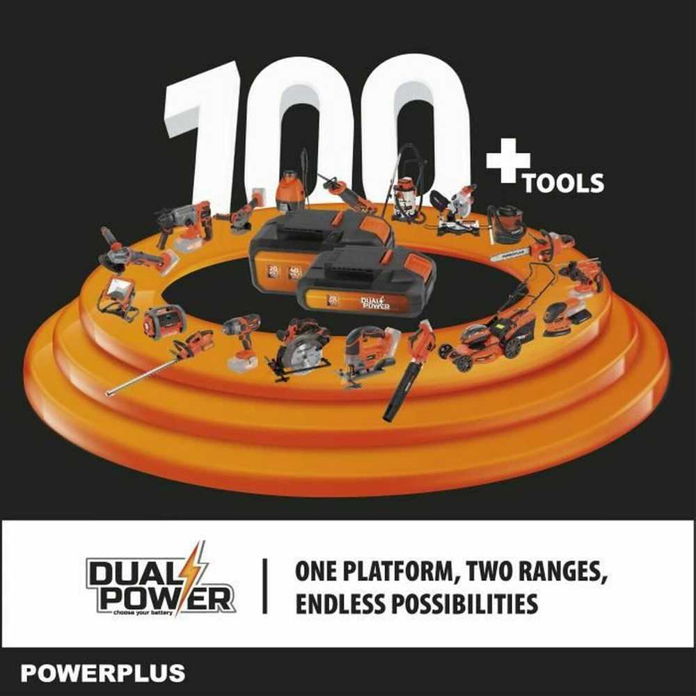 „PowerPlus Dual Power Powdpg7576“ – 40 V akumuliatorinis grandininis pjūklas, 350 mm kreiptuvas, be akumuliatoriaus ir įkroviklio