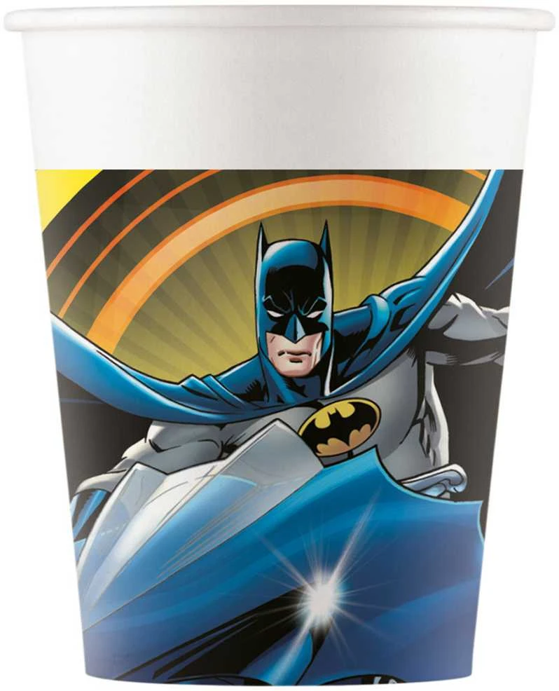 Globos Europe Bv 26 vnt. „Batman“ popierinių gėrimų puodelių po 200 ml, 8 vnt.