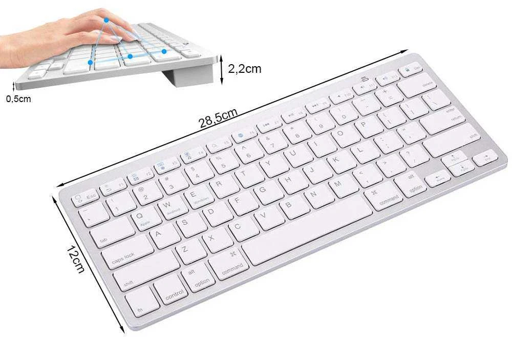 Pelė Belaidė klaviatūra – plona „Bluetooth“ klaviatūra, skirta asmeniniams kompiuteriams, „Mac“ ir „iPad“
