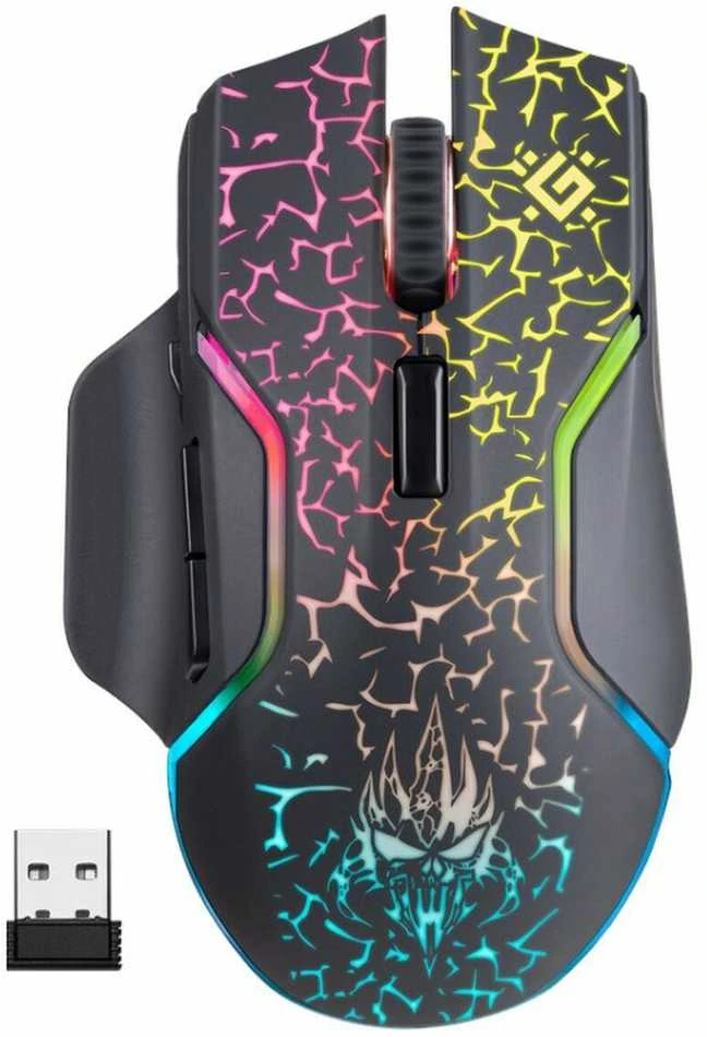Kompiuterio Pelė - Defender GM-067 Oneshot Optinė RF RGB 3200dpi 7P