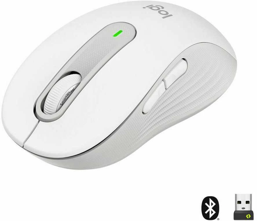 LOGITECH Signature M650 verslui Pelė wireless Bluetooth 2.4 GHz Bolt USB receiver off-baltas