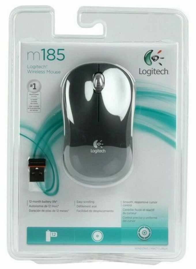 Bevielė pelė Logitech M185 pilka