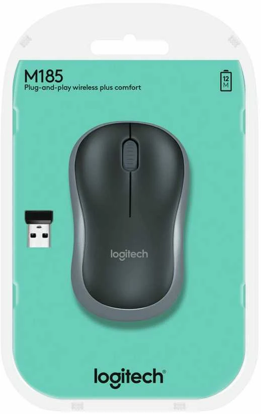 Bevielė pelė Logitech M185 pilka