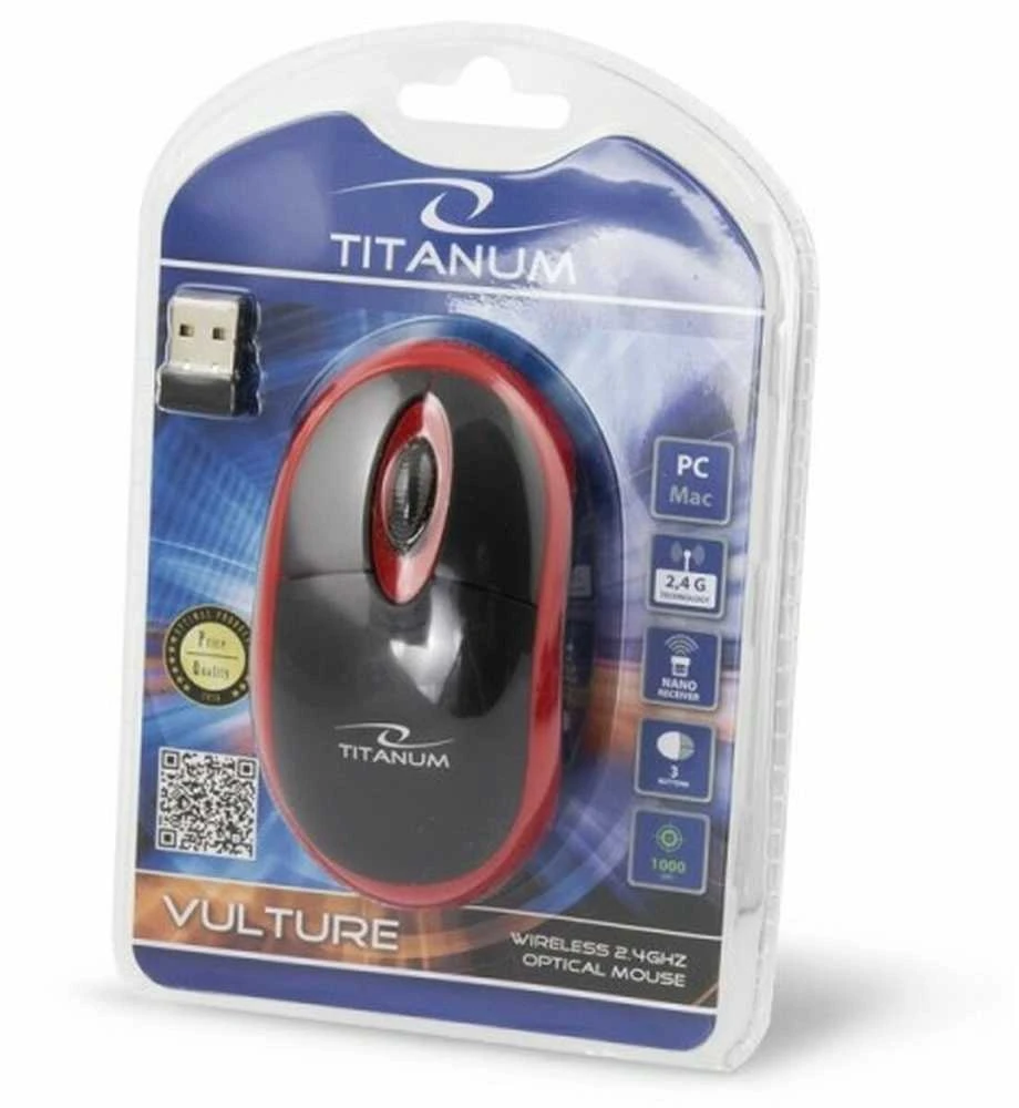 Optinė belaidė pelė Esperanza TITANUM TM116R VULTURE - 3D | 2.4 GHz| 1000 DPI