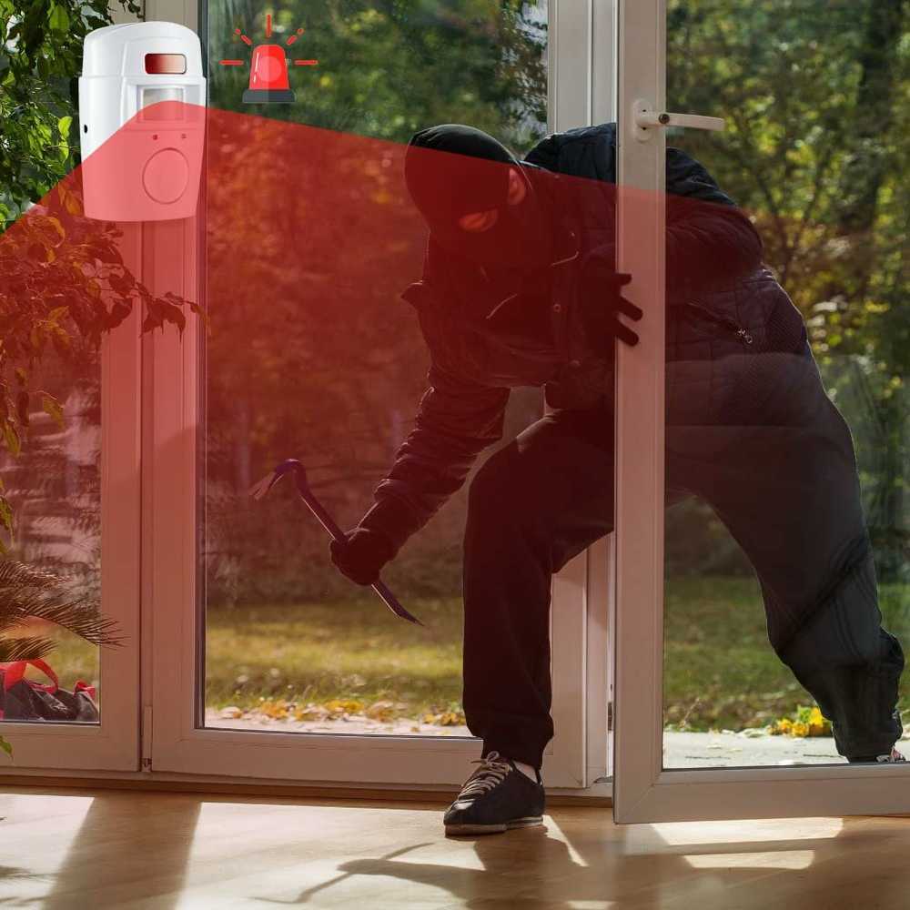 Wireless movement sensor alarm + 2 key fobs 105db