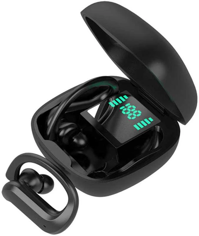 Bluetooth belaidės sportinės ausinės bėgimui, dėvimos ant ausų
