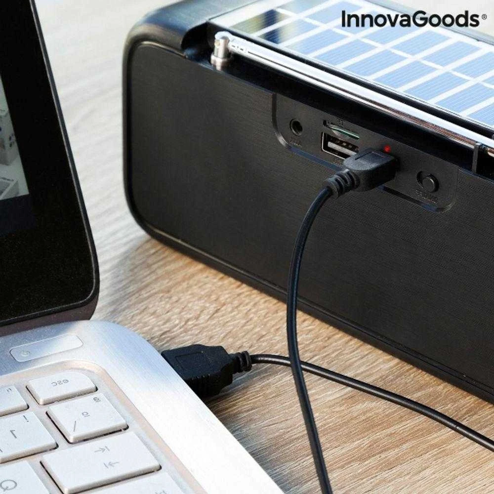 Belaidis garsiakalbis su saulės energijos įkrovimu ir LED žibintuvėliu Sunker InnovaGoods