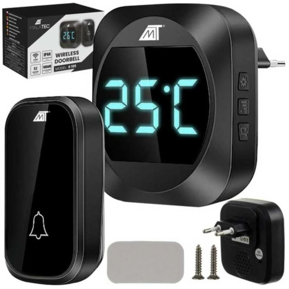 Malatec 21911 juodas wireless doorbell