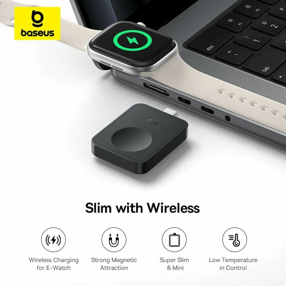 Baseus MagPro 2.5W Magnetic belaidis įkroviklis skirtas Apple Watch - juodos spalvos