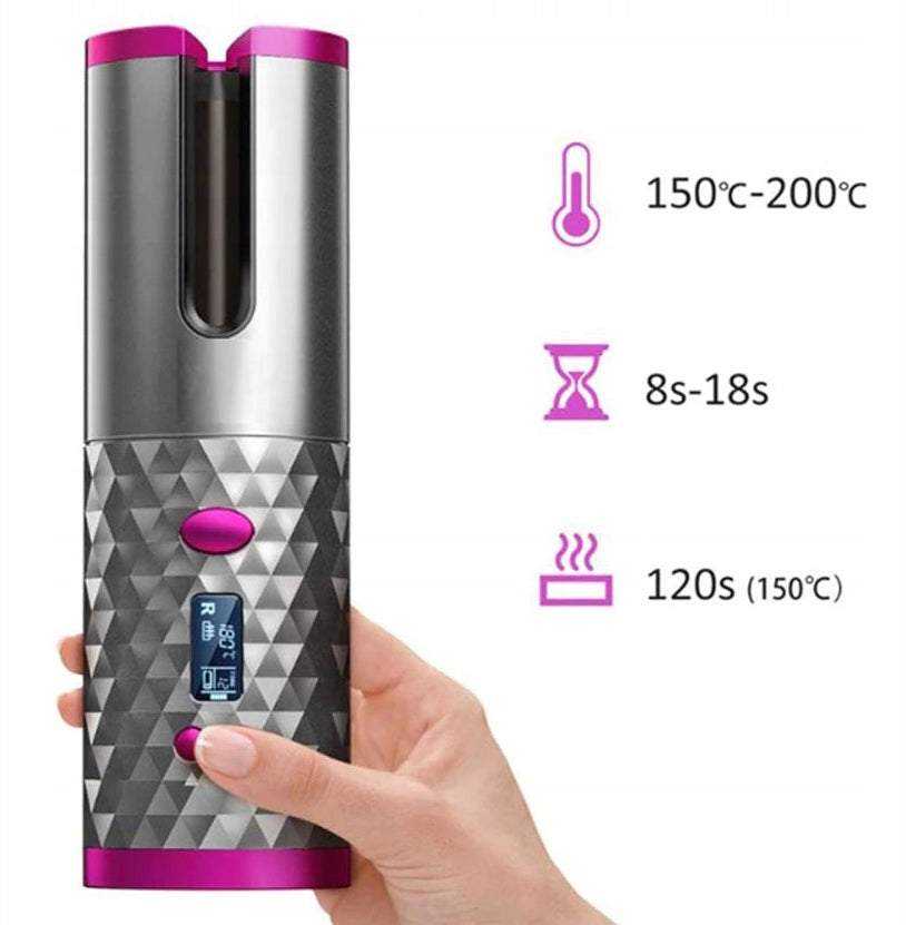 Automatinis plaukų garbanojimo aparatas LCD, 19 cm, 150-200 °C