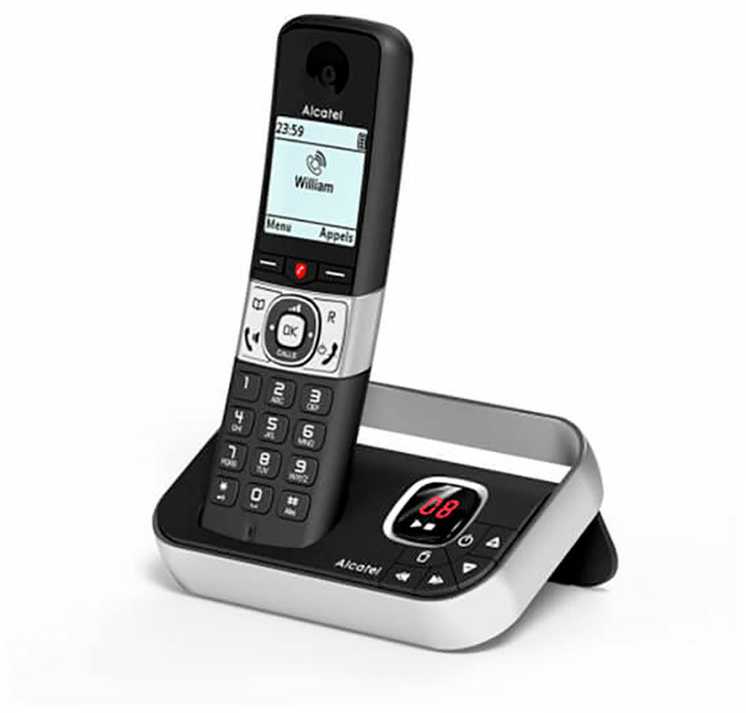 Telefonas stacionarus Alcatel Bezprzewodowy F890 Voice DE BLK Juodas, Sidabrinė (ATL1422115)