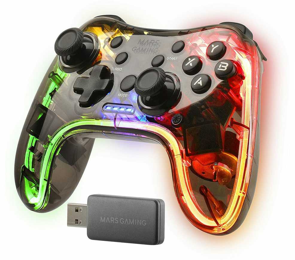 „Mars Gaming MGP-24“ belaidis žaidimų valdiklis RGB / USB 2.4GHz / USB-C / X ir D įvestis