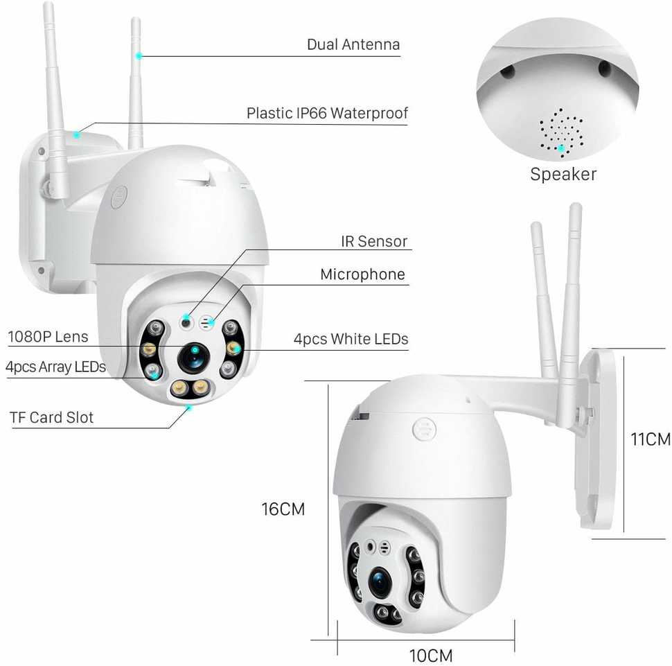 Outdoor camera ip wifi full hd zoom