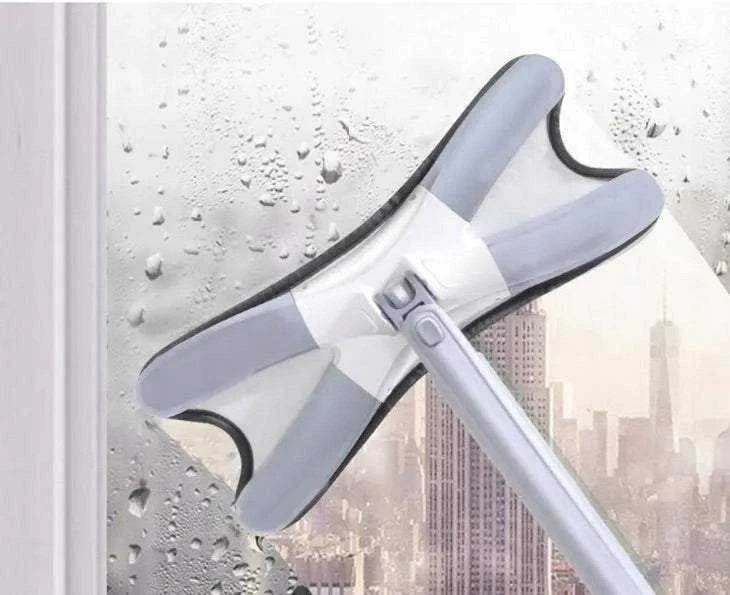 Grindų plovimo šluota su išgręžimo mechanizmu 110 cm, balta-pilka