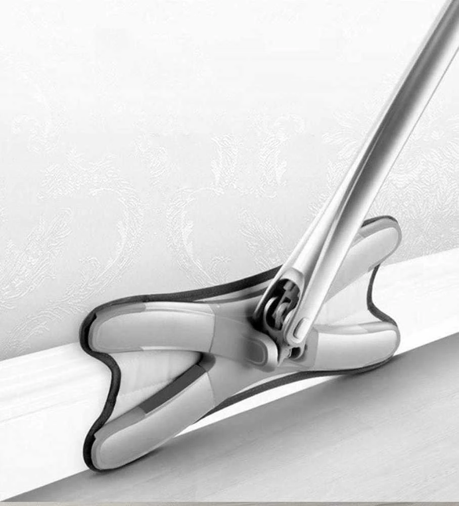 Grindų plovimo šluota su išgręžimo mechanizmu 110 cm, balta-pilka