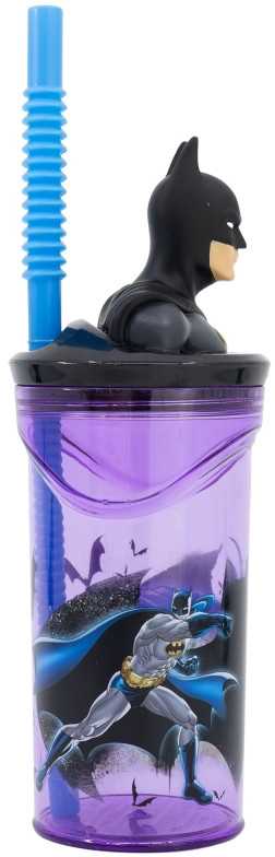 STOR Batman 3D puodelis - gertuvė su šiaudeliu, 360 ml