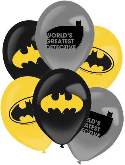 Usorteret Batman balloner, 6 stk