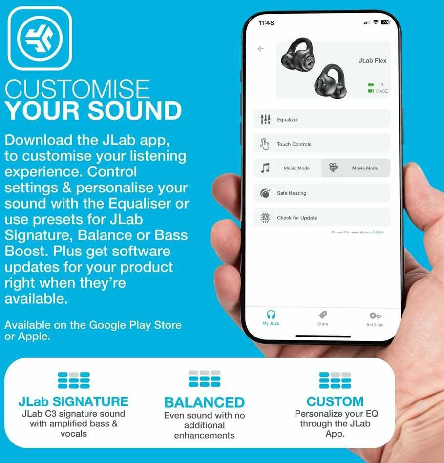 Ausinės JLab Audio JBuds Open Sport TWS Juodas (IEUEBJBOPSPRTRBLK82)