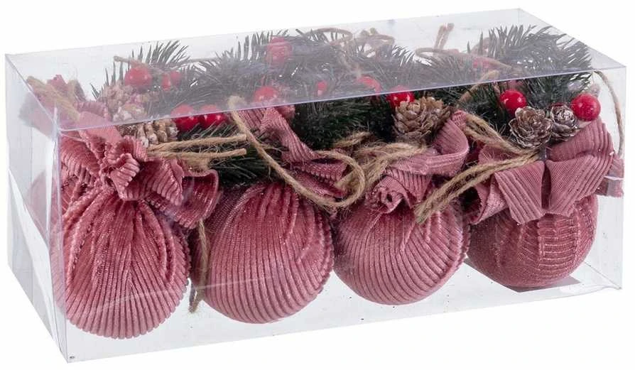 Bigbuy Christmas Eglutės žaisliukai, plastikiniai, 6 cm, 8 vnt.