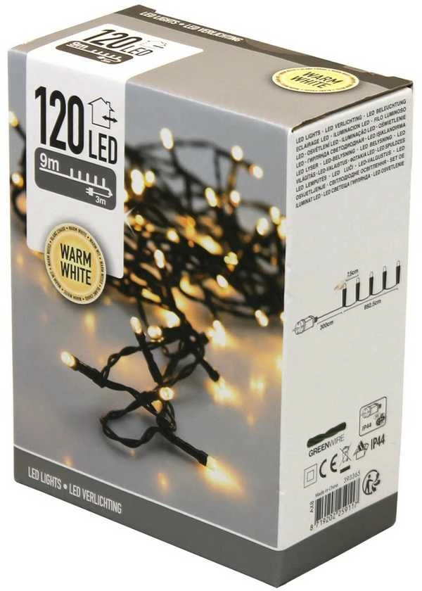Christmas Gifts Kalėdinės LED lemputės 120 šiltai baltų