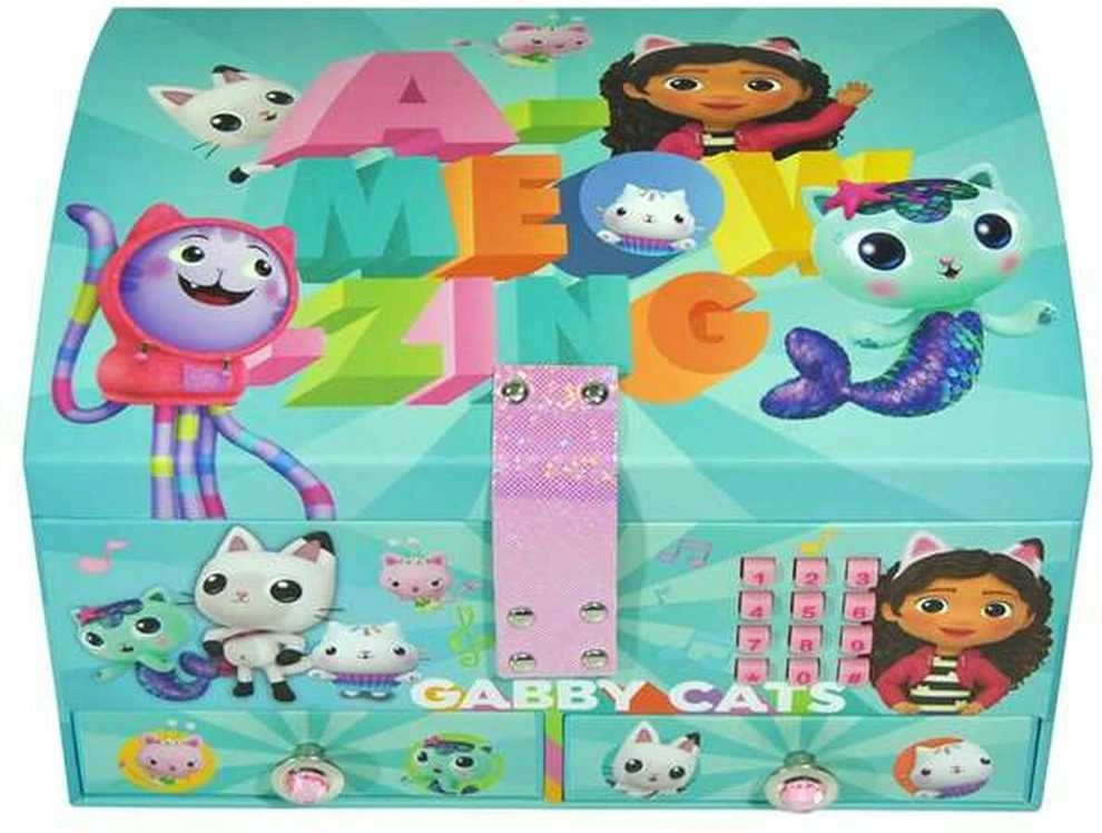 Kids Euroswan Hiszpania „Gabby's Dollhouse“ papuošalų dėžutės su kodu