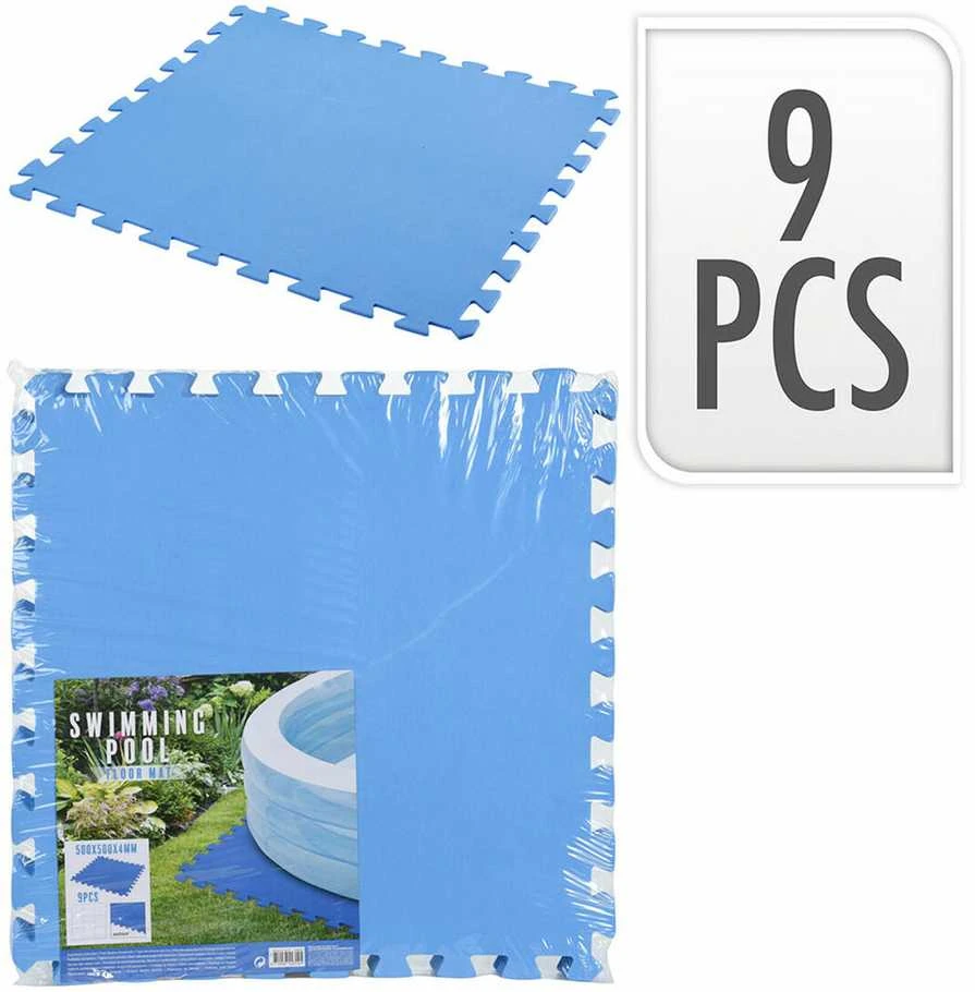 Bigbuy Garden Mata piankowa puzzle, EVA, 9 dalys, mėlyna