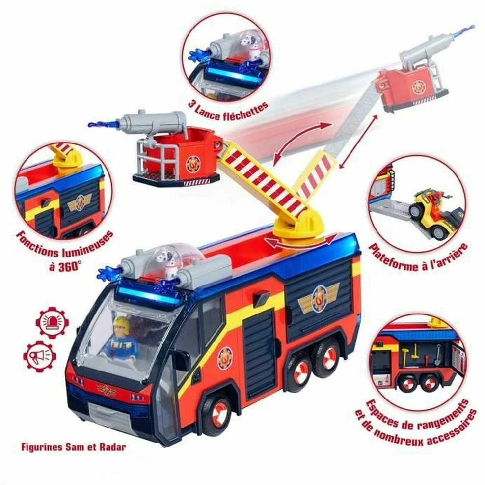 Simba Fireman Sam komplektas Big Gaisrinė mašina Jupiter interaktyvus automobilis + 2 figūrėlės šviesos garsas