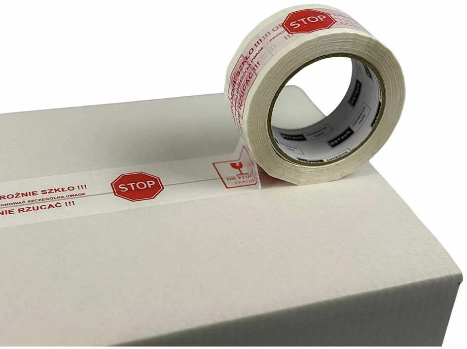 Bestpak BSTech lipni juosta su spauda 48x100m "Atsargiai stiklui"